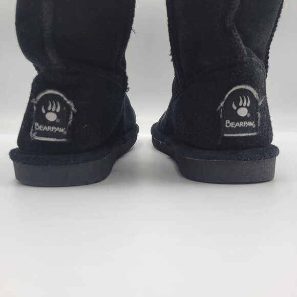Bearpaw Black Suede Fur Lined Winter Boots Womens Size 6 Warm & Stylish - Picture 6 of 12